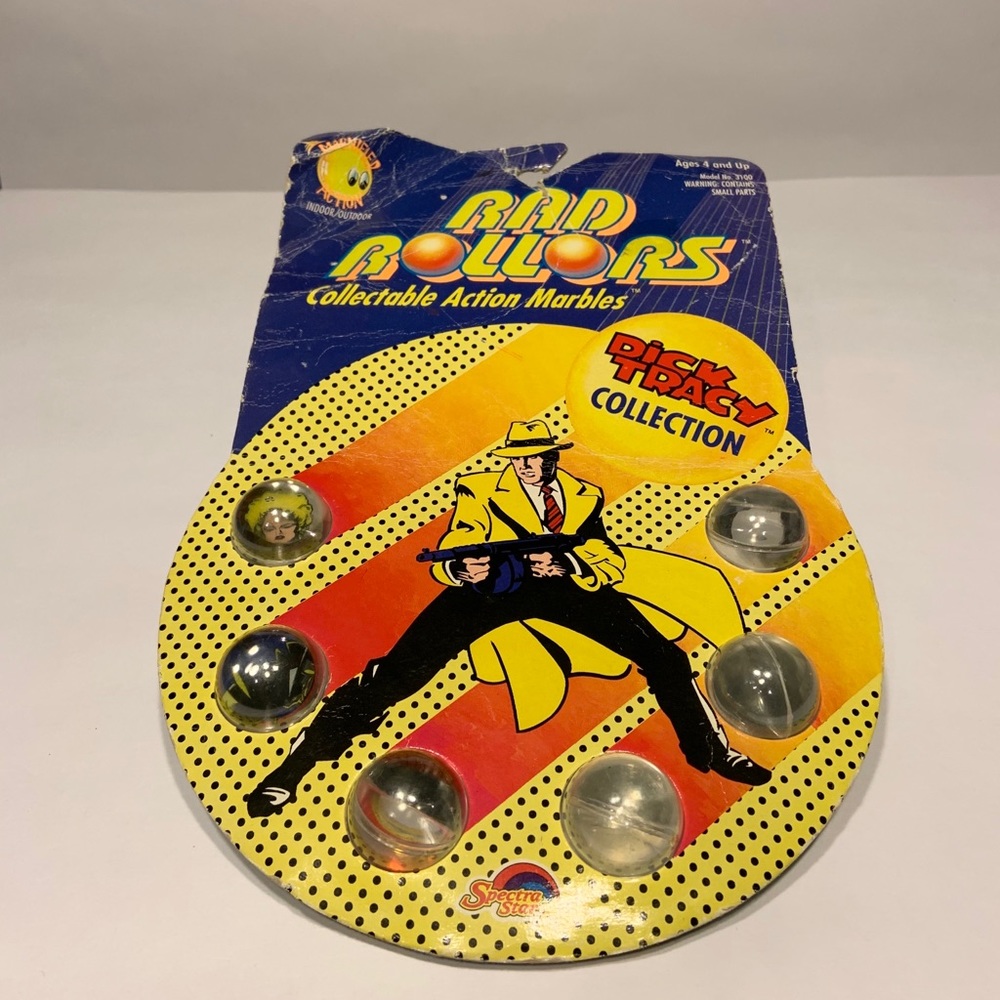 Rad Rollers Collectible Marbles Dick Tracy 1990 Spectra Star 6 Marbles Carded